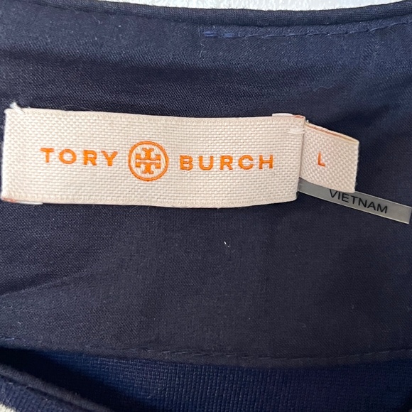 Tory Burch Augusta Blue and White Striped Short-Sleeve Sheath Dress Size L - Picture 12 of 14